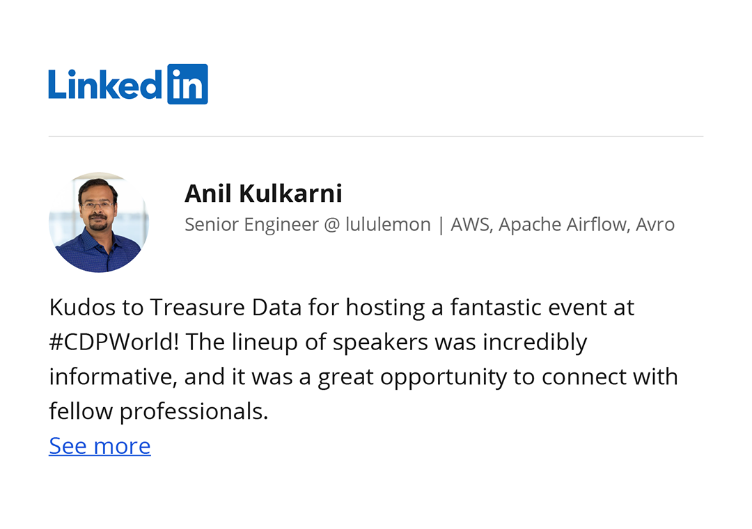 Anil KulkarniAnil Kulkarni, Senior Engineer @ lululemon | AWS, Apache Airflow, Avro